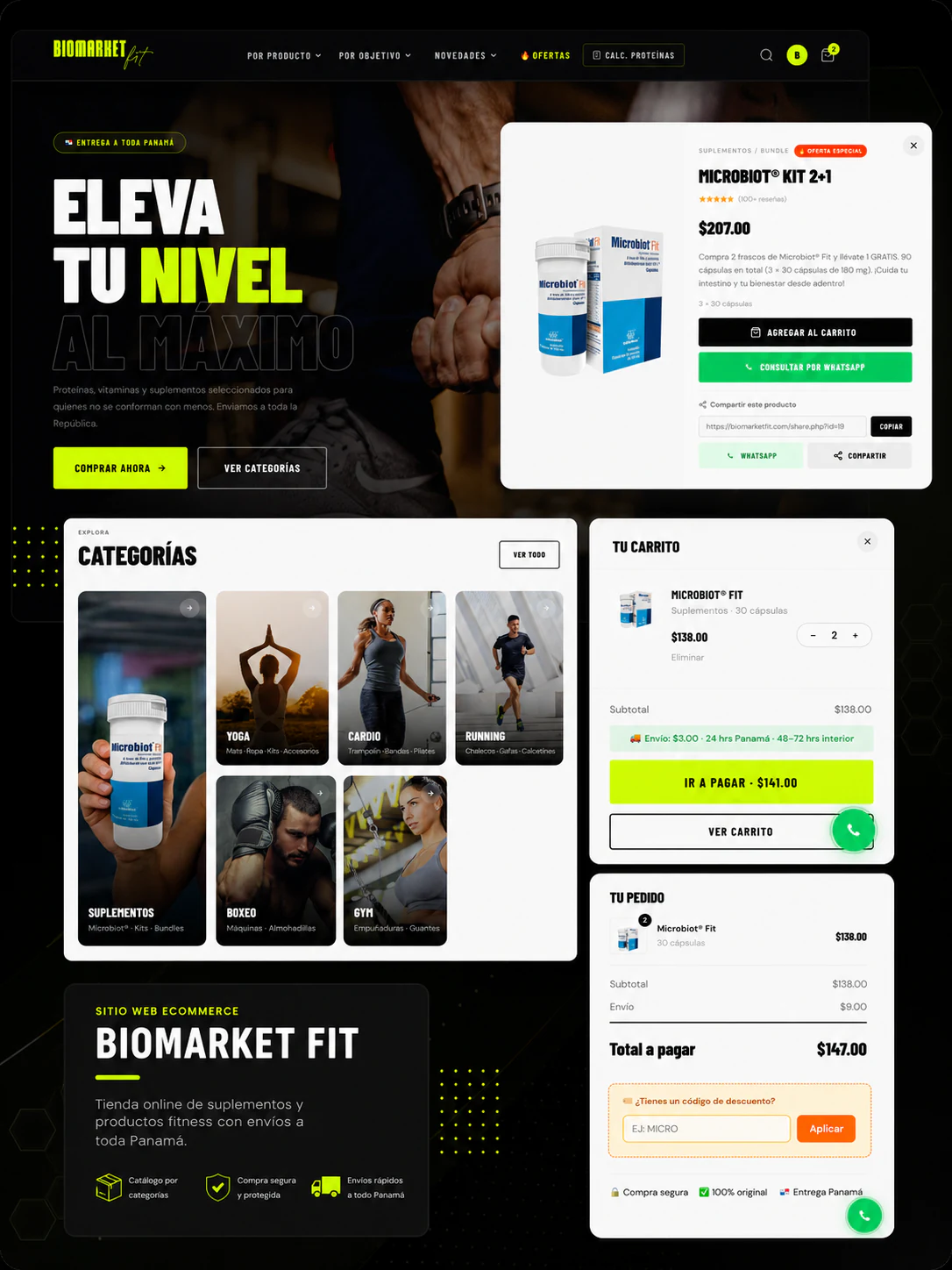 Diseño web de Biomarket Fit