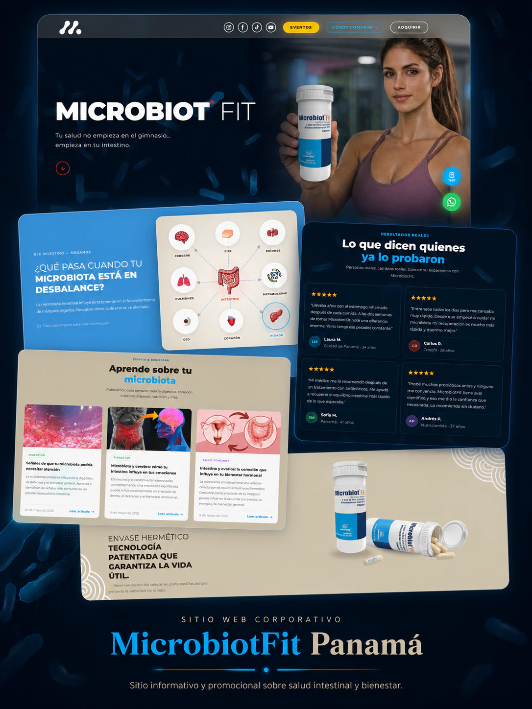 Diseño web de Microbiotfit Panamá
